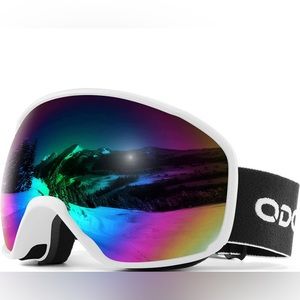 Odoland Snow Ski Goggles S2 Double Lens Anti-Fog OTG Windproof UV400 Eyewear-
